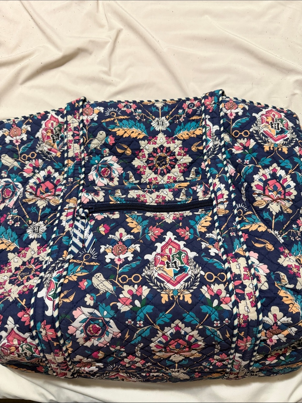 Vera Bradley Navy Floral Quilted Tote - Multi Color